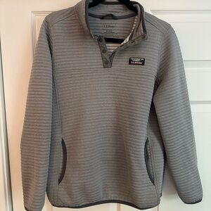 L.L. Bean Charcoal Ribbed Fleece